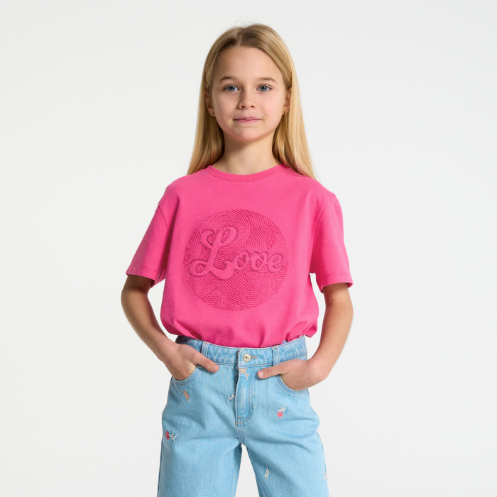 Розова бродирана тениска