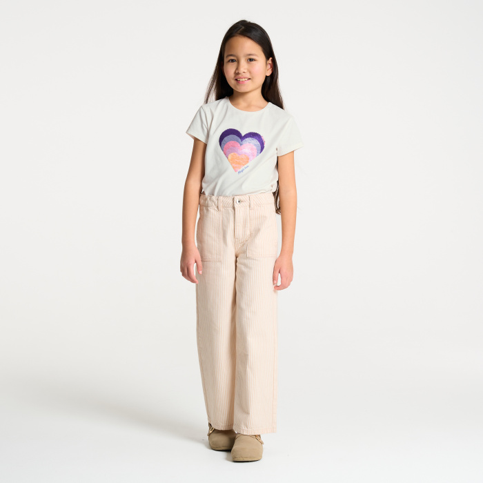 Бяла тениска с пайети