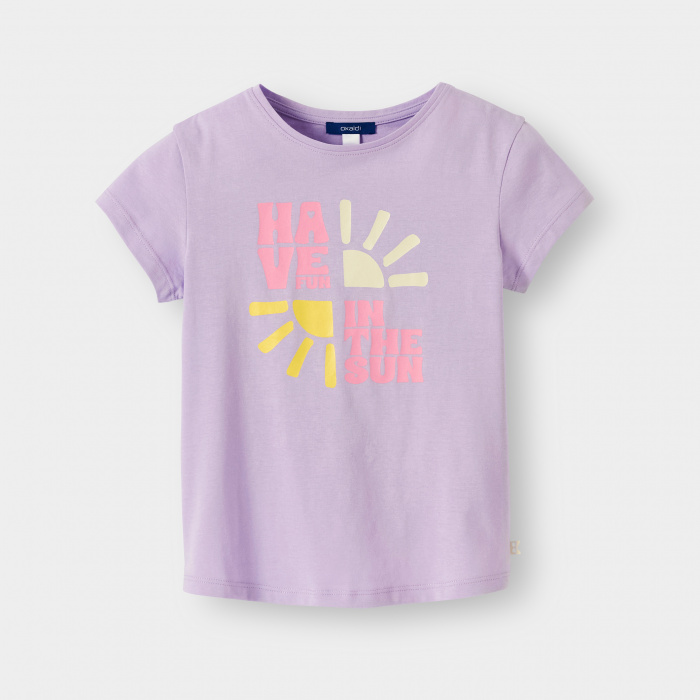 Лилава тениска с мотив на слънце