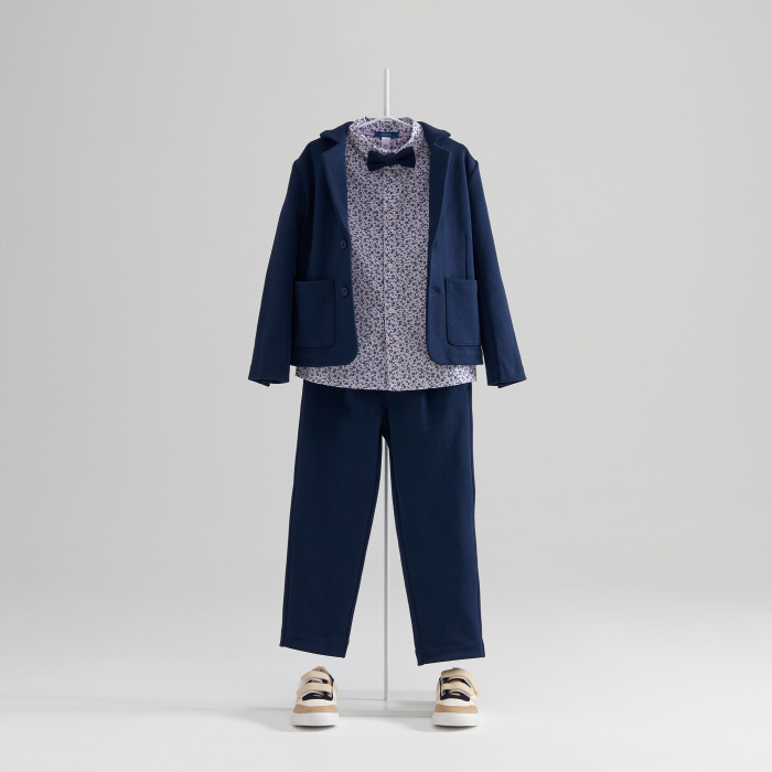 Риза с флорален принт и папийонка