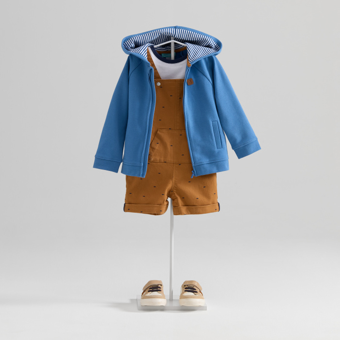 Син суитшърт с цип