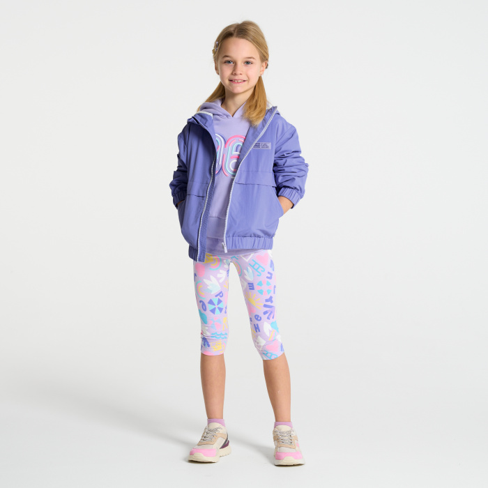 Лилаво яке с качулка и контрастен цип