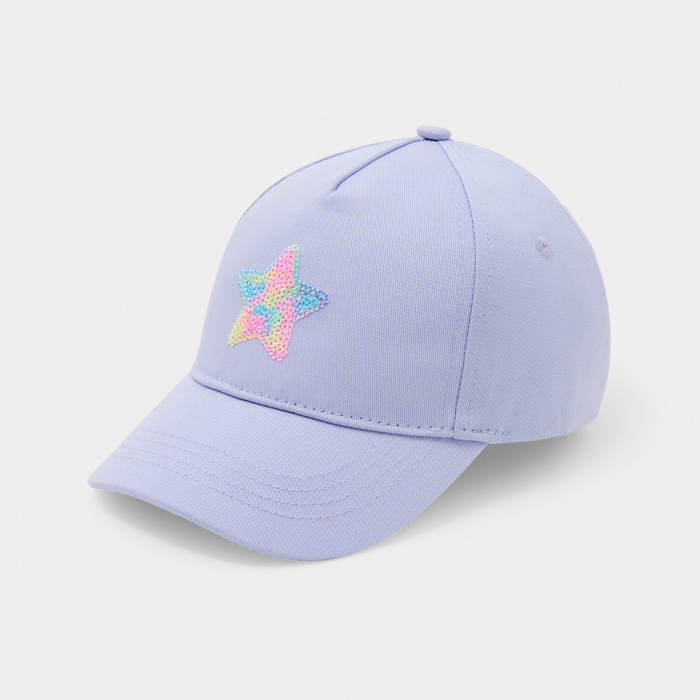 Лилава шапка с бродирана звезда