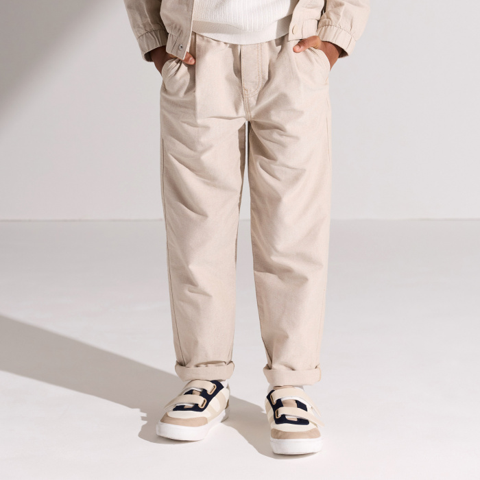 Бежови панталони от лен и памук