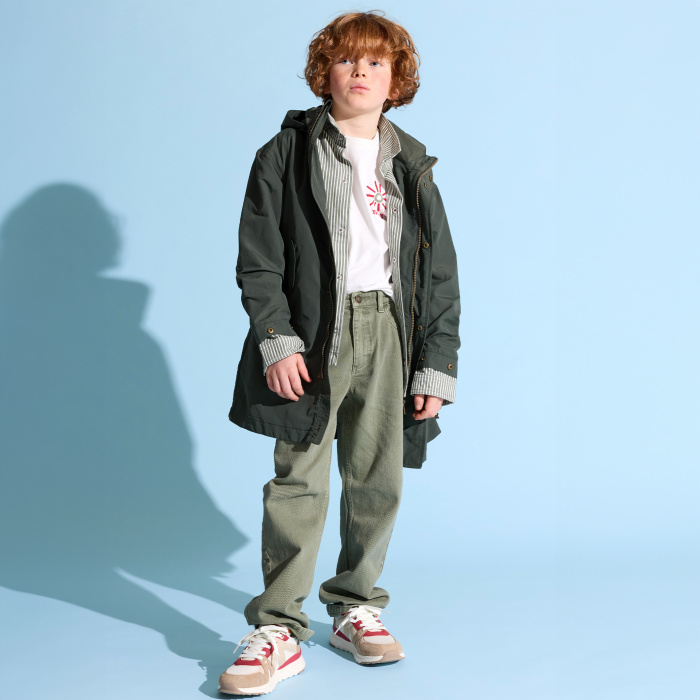 Парка с качулка в цвят каки