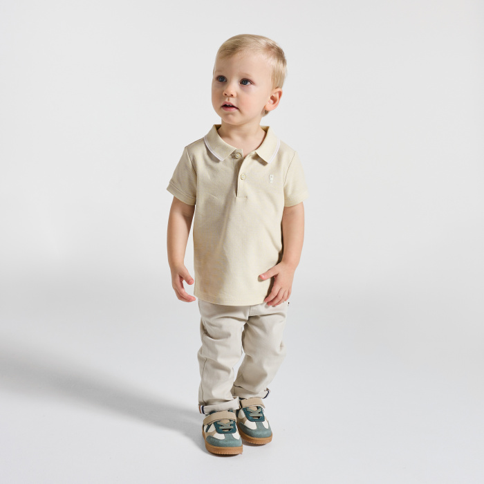 Бежова поло тениска