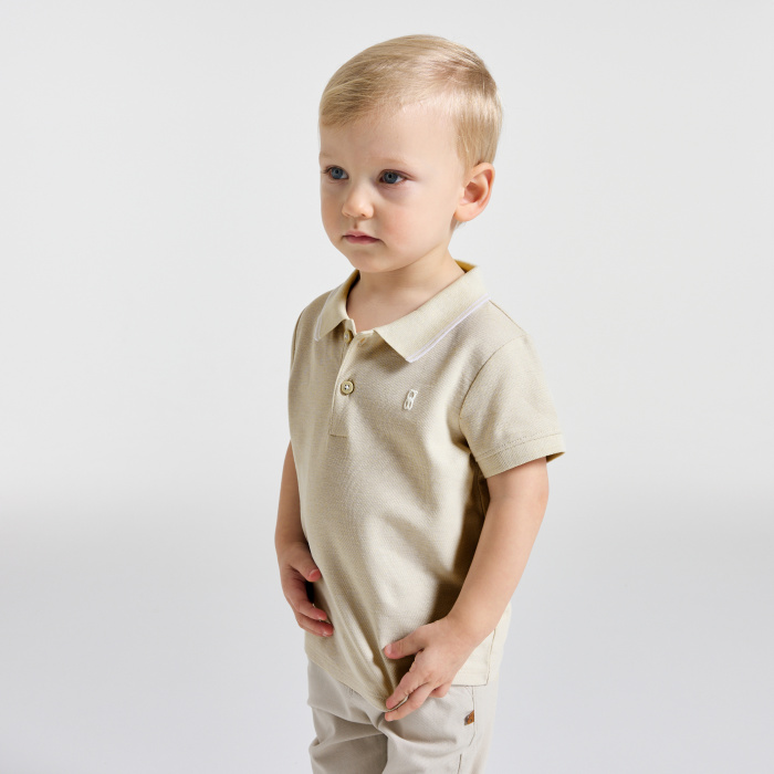 Бежова поло тениска