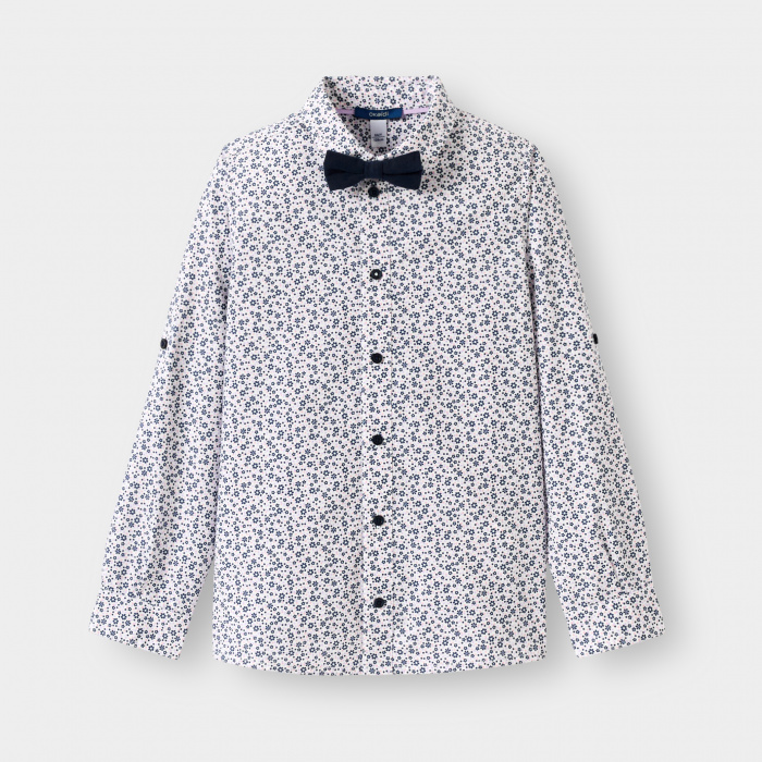 Риза с флорален принт и папийонка