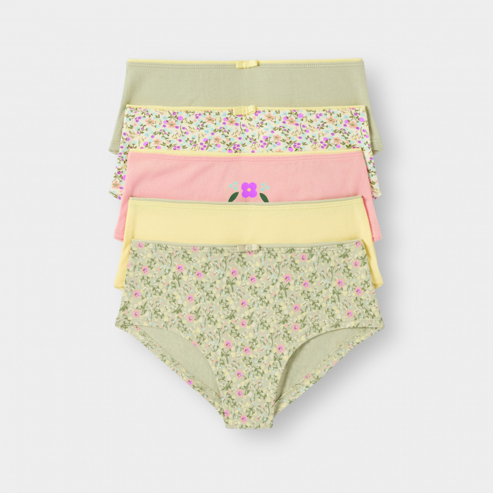 Зелени бикини с цветя (комплект от 5 бр.)