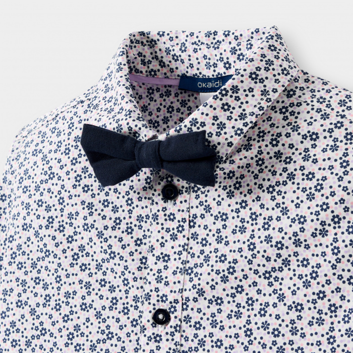 Риза с флорален принт и папийонка