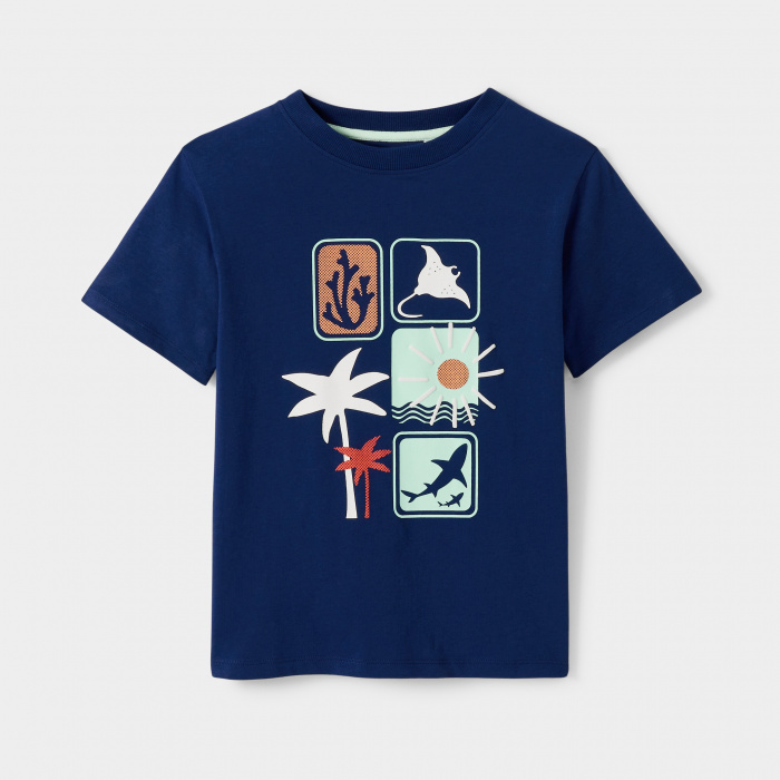 Синя тениска с мотив