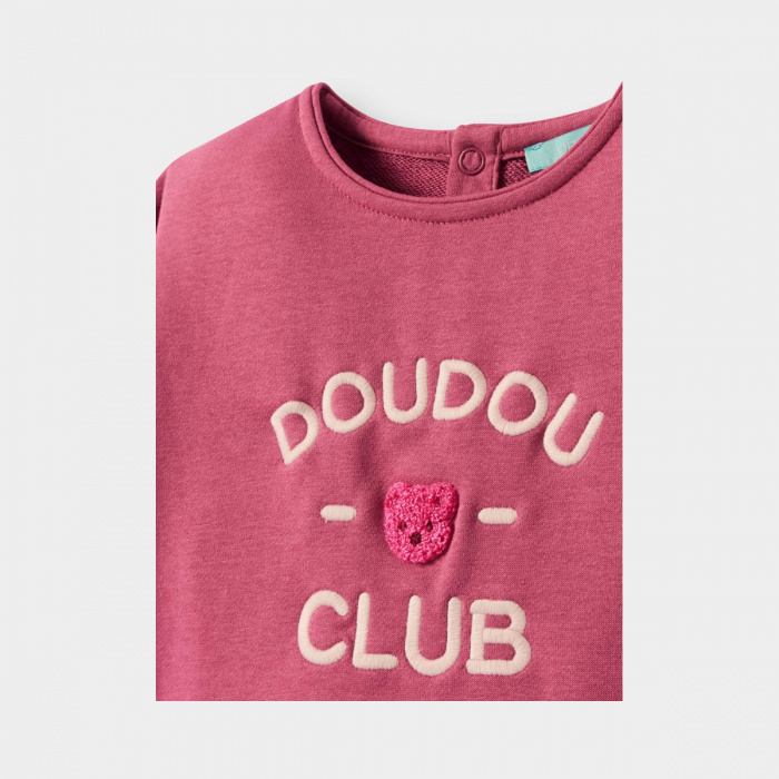 Розова рокля с надпис „Doudou Club“
