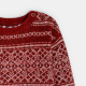 Червен жакардов пуловер