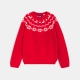 Червен коледен пуловер