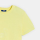 Къса жълта тениска с послание