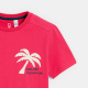 Розова тениска с послание и палма