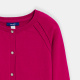 Червена жилетка с фино плетиво за момиче