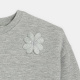 Сив суитшърт с апликации на цветя