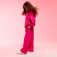 Розов спортен панталон с широки крачоли