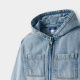 Синьо дънково яке с качулка