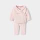 Розов плетен пуловер и панталони